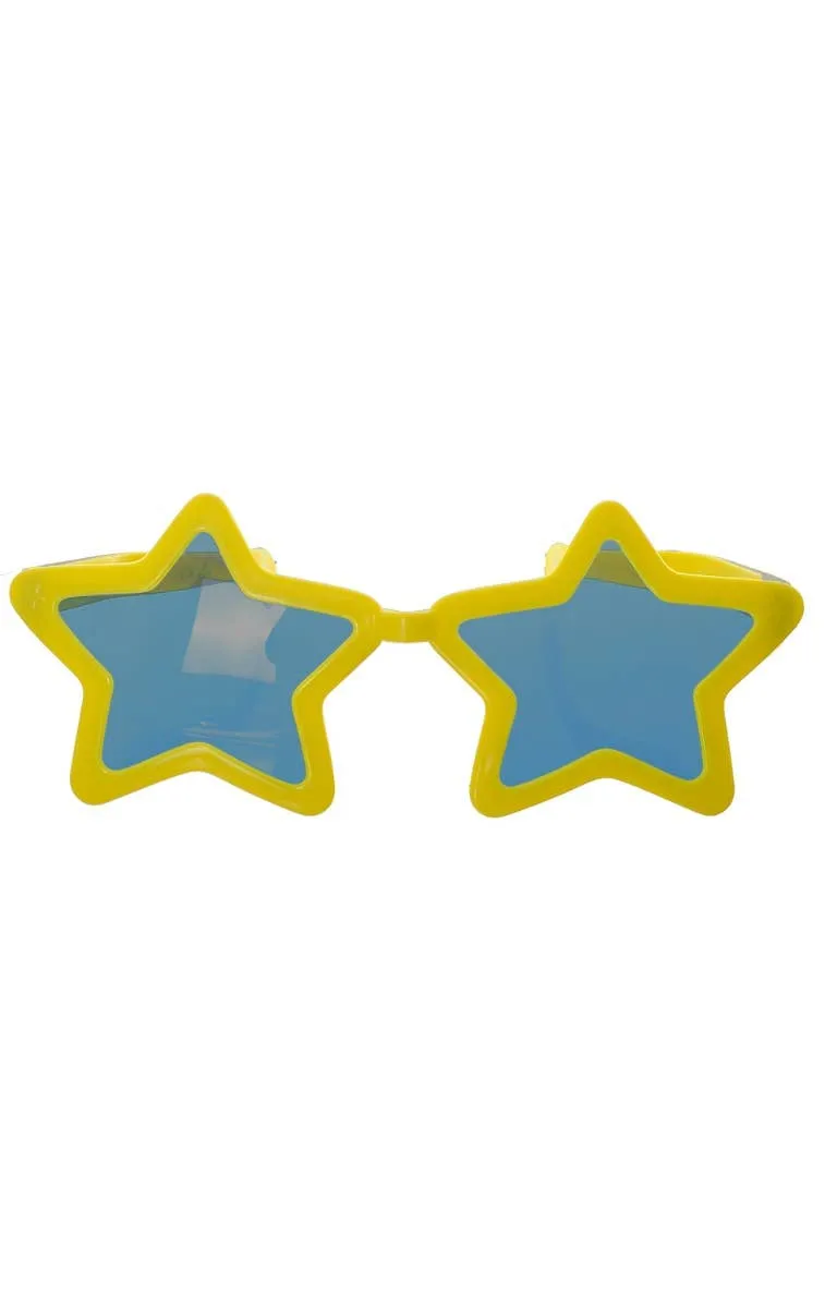 Jumbo Novelty Yellow Star Sunglasses Costume Accessory