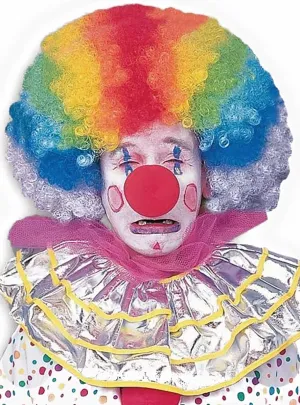 Jumbo Rainbow Afro Clown Unisex Adults Costume Wig