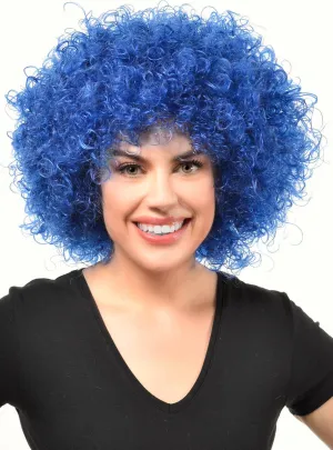 Jumbo Royal Blue Adults Curly Afro Costume Wig