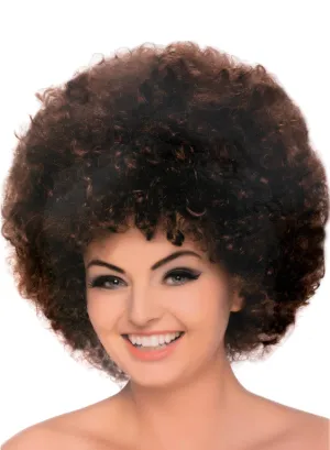 Jumbo Tight Curly Adults Brown Afro Costume Wig
