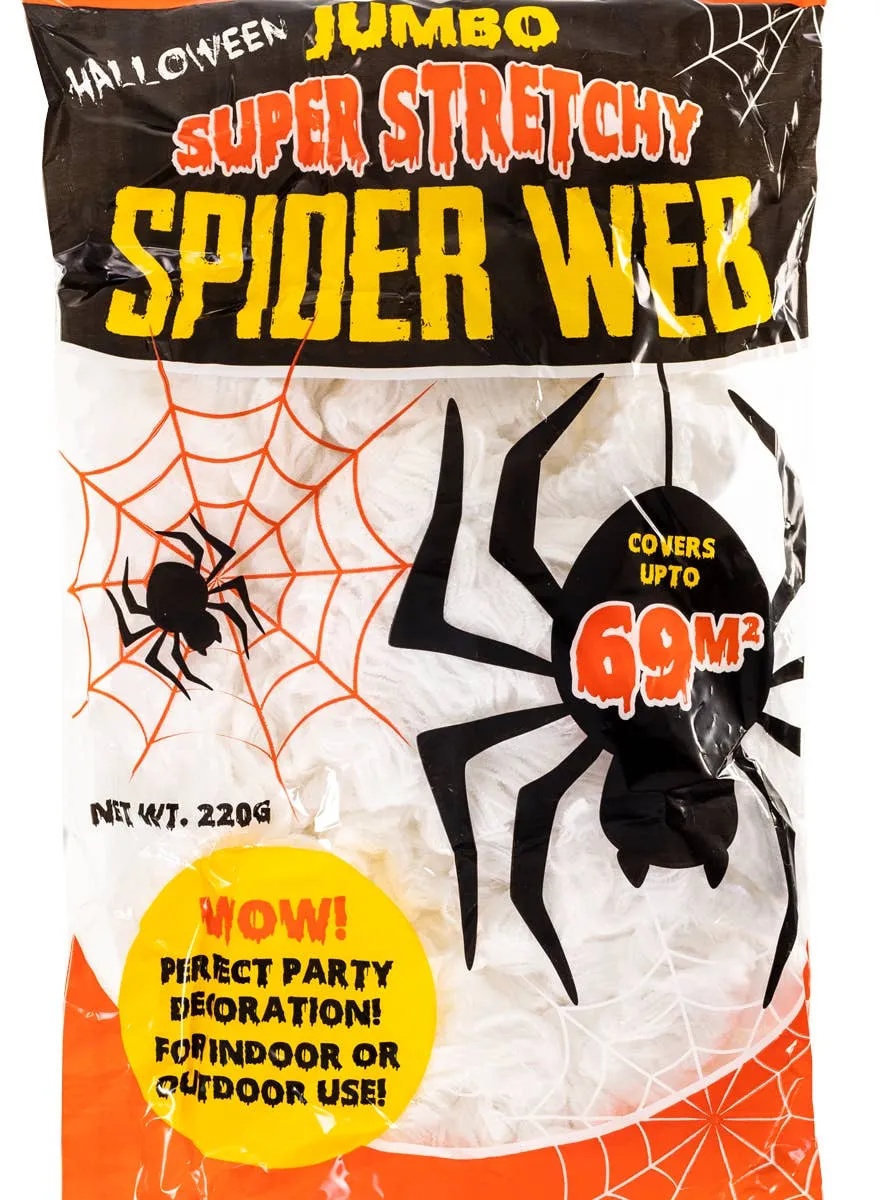 Jumbo White Super Stretchy Spider Web Halloween Decoration