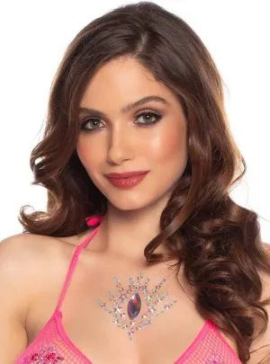 Juniper Pink Iridescent Stars Stick On Chest Body Jewels