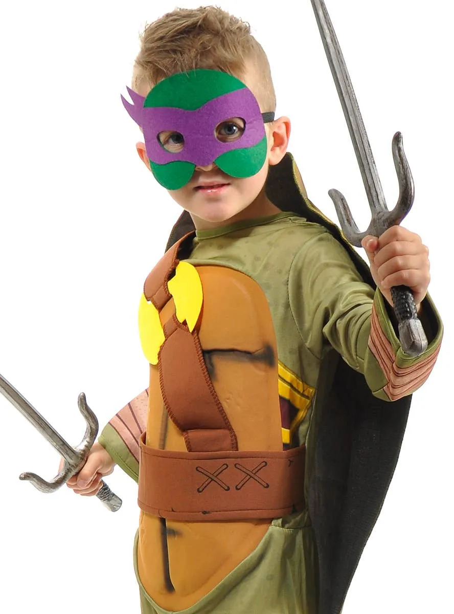 Karate Turtle Boys Purple Mask Fancy Dress Costume
