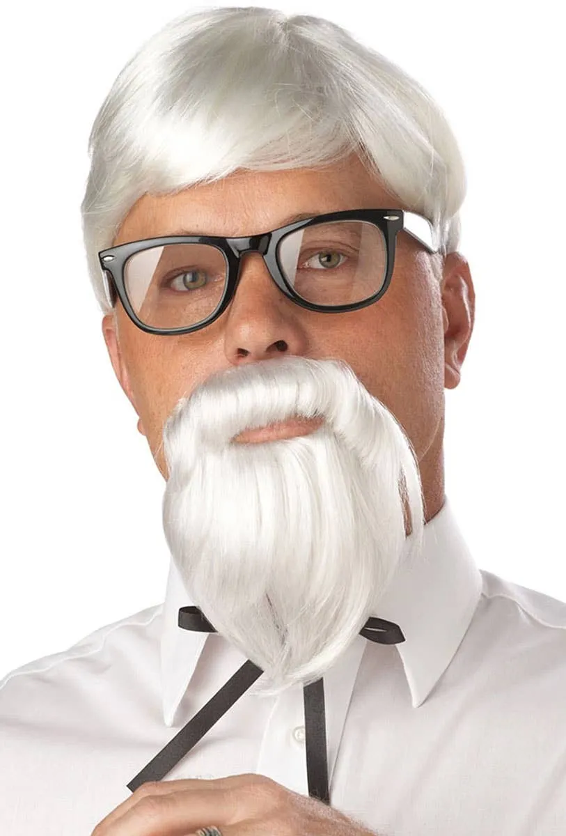 KFC Mens White Colonel Sanders Wig and Goatee
