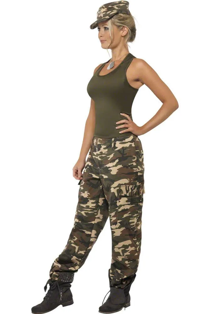 Khaki Camo Army Warrior Womens Costume