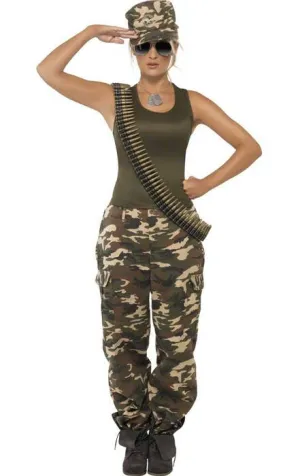 Khaki Camo Army Warrior Womens Costume