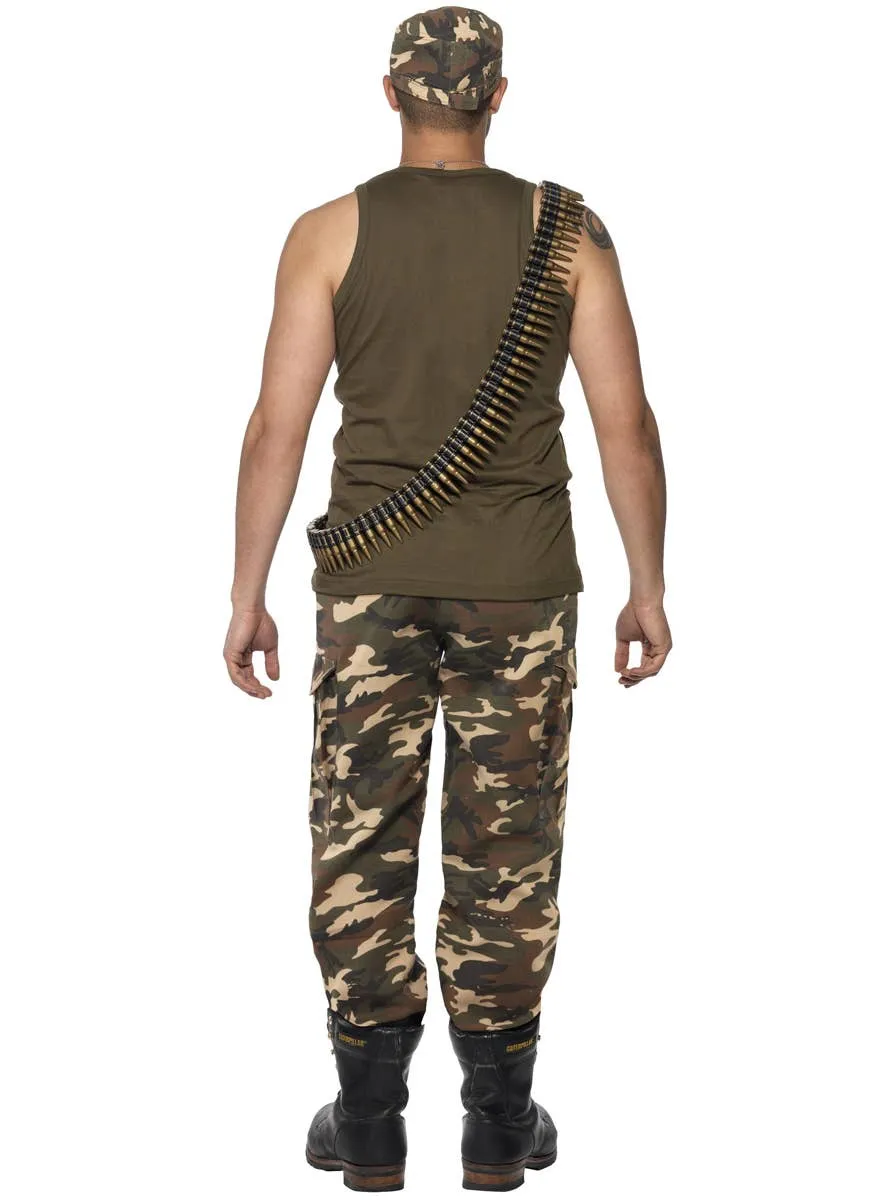 Khaki Camo Mens Army Uniform Dress Up Costume