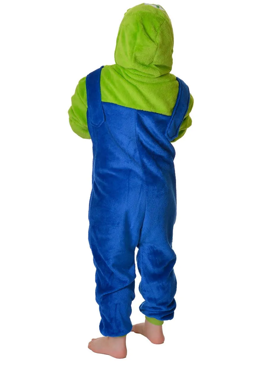 Kids Green Super Plumber Onesie Costume