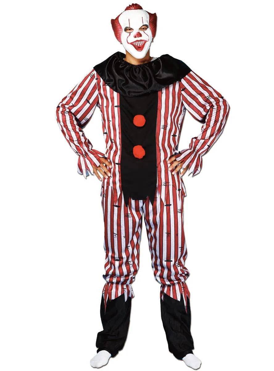 Killer Clown Mens Pennywise Style Halloween Costume