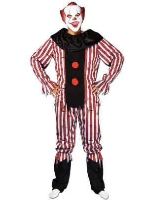 Killer Clown Mens Pennywise Style Halloween Costume