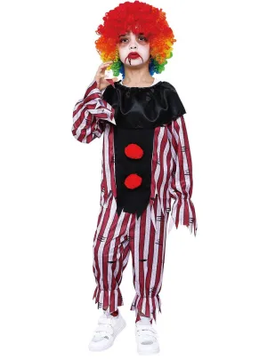 Killer Red and Black Clown Boys Halloween Costume