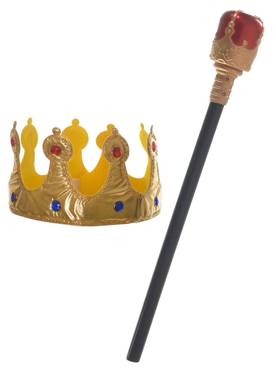 King Crown and Sceptre Accessory Set