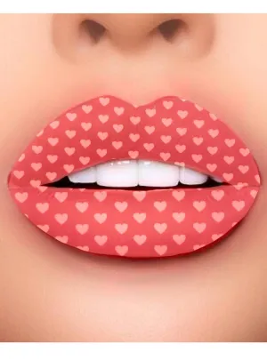 Kingdom Hearts Red and White Heart Temporary Lip Tattoo Costume Makeup