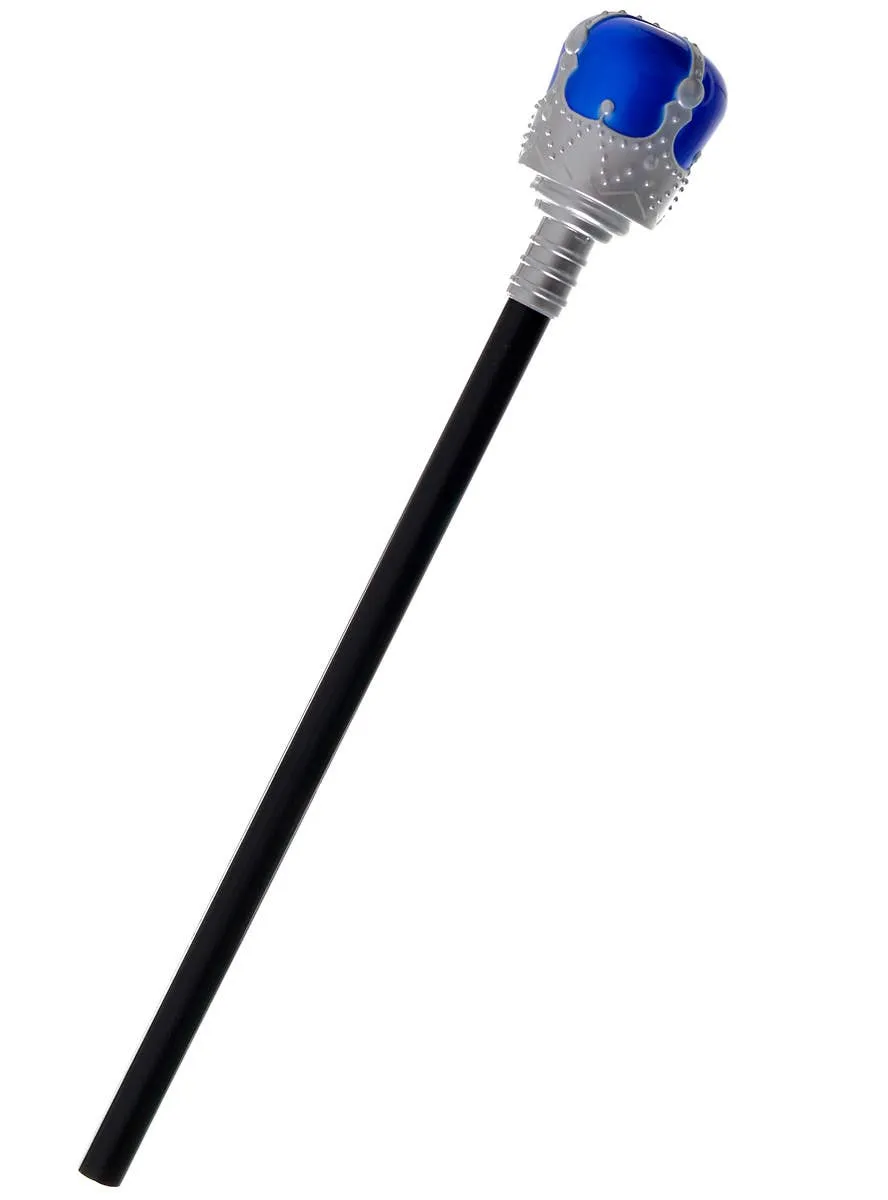 King's Royal Blue and Silver Coronation Sceptre Costume Accessory