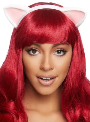 Kitty Cat White Latex Costume Ears