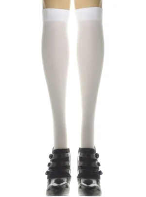 Knee High Womens Opaque White Costume Stockings