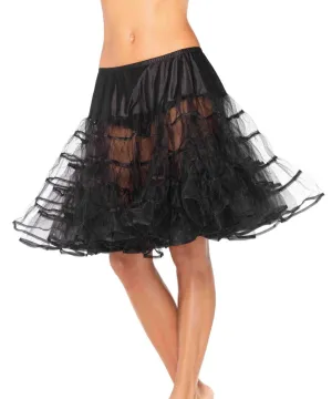 Knee Length Black Ruffled Mesh Petticoat