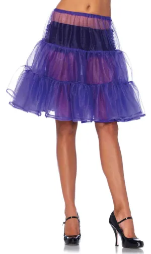 Knee Length Ruffled Purple Womens Petticoat