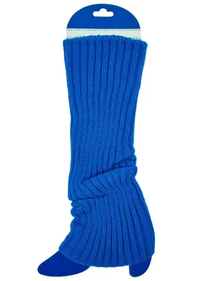 Knitted Look Blue Leg Warmers Costume Accessory