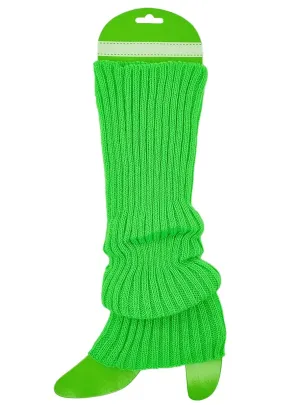 Knitted Look Neon Green Leg Warmers Costume Accessory
