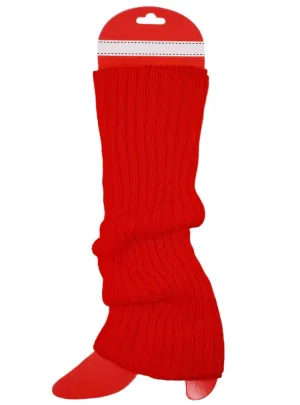 Knitted Look Red Leg Warmers Costume Accessory