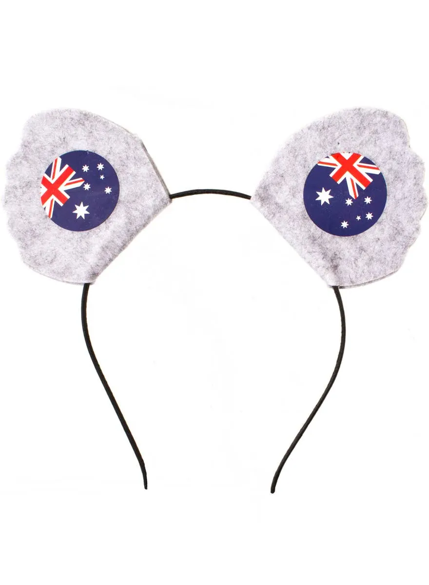 Koala Ears Costume Headband with Australian Flags