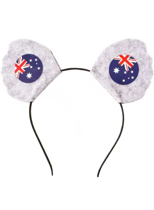 Koala Ears Costume Headband with Australian Flags