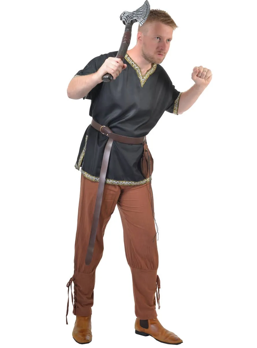 Lace Up Brown Medieval Mens Costume Pants