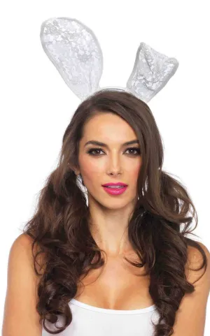 Lace White Bunny Costume Ears
