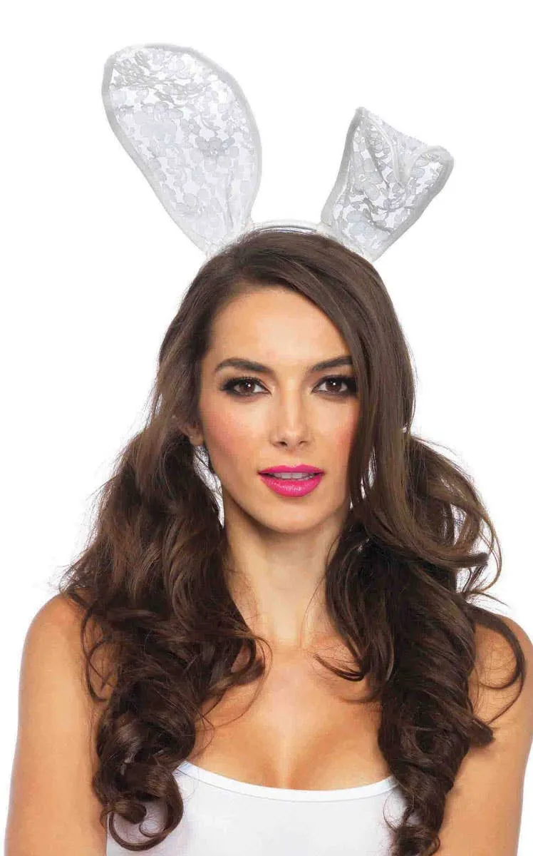 Lace White Bunny Costume Ears