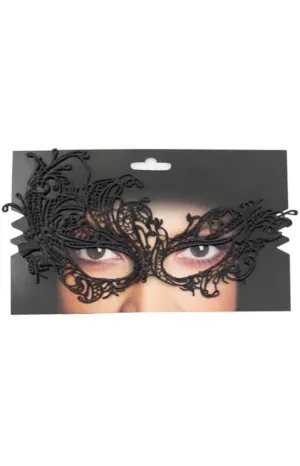 Lace Womens Black Asymmetrical Over Eye Masquerade Mask