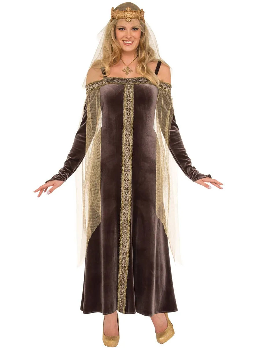 Lady Grey Womens Medieval Princess Fancy Dress Costume