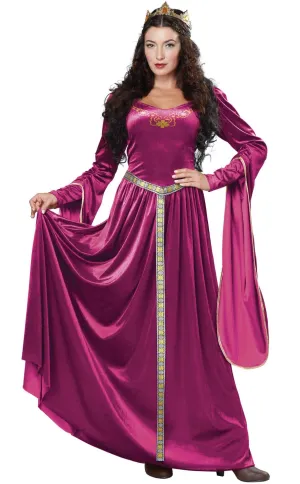 Lady Guinevere Womens Magenta Medieval Costume