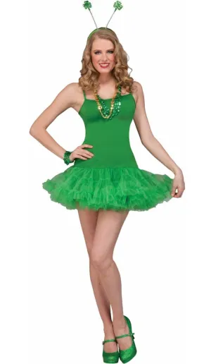 Lady In Green Womens Slip Dress Costume