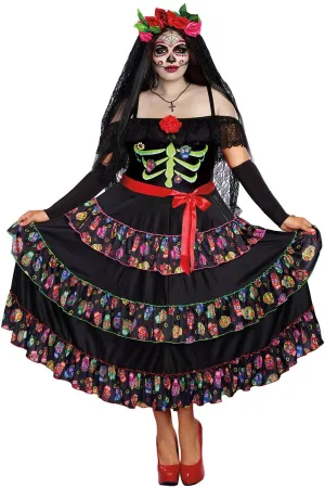 Lady of the Dead Plus Size Womens Sugar Skull Costume