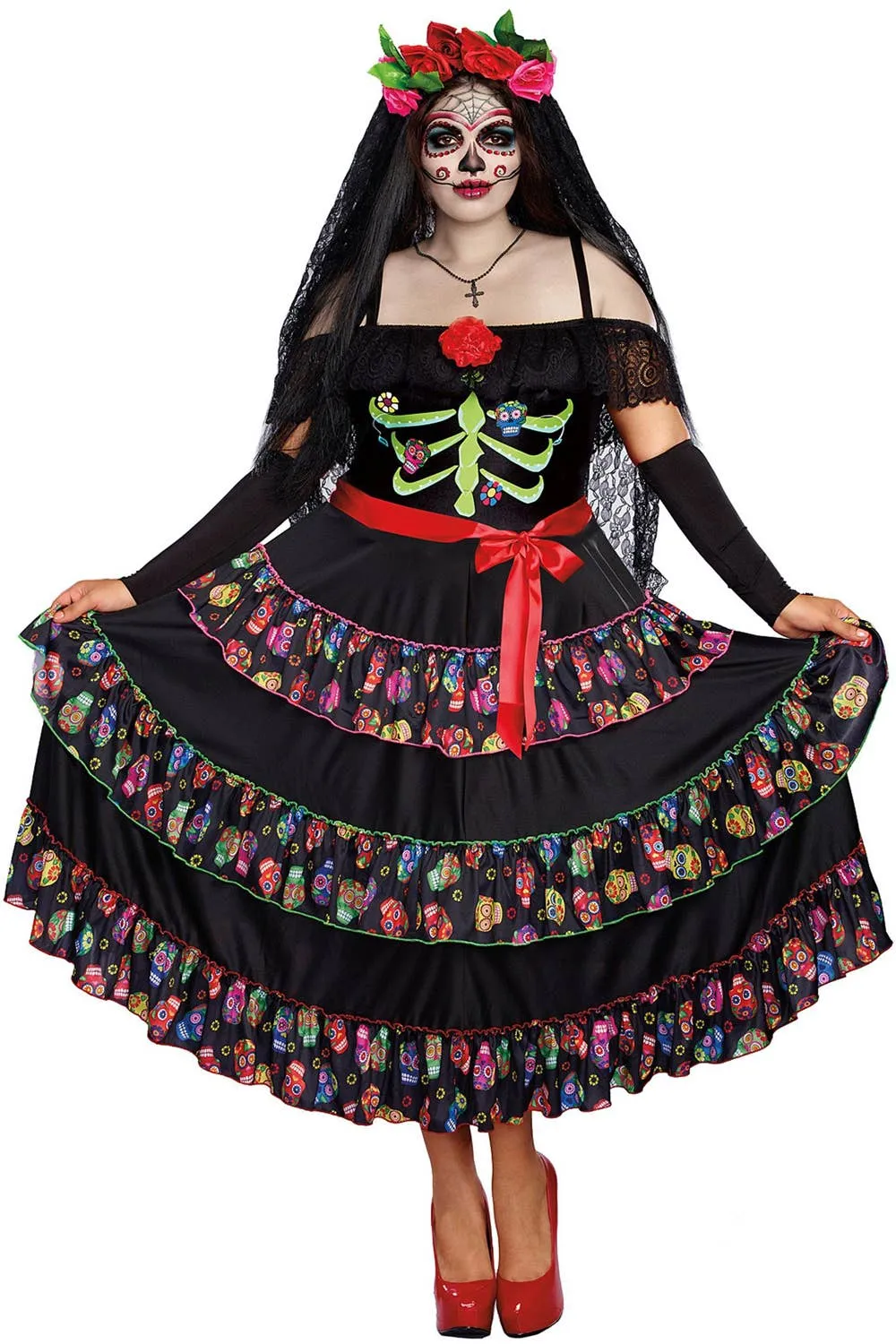 Lady of the Dead Plus Size Womens Sugar Skull Costume