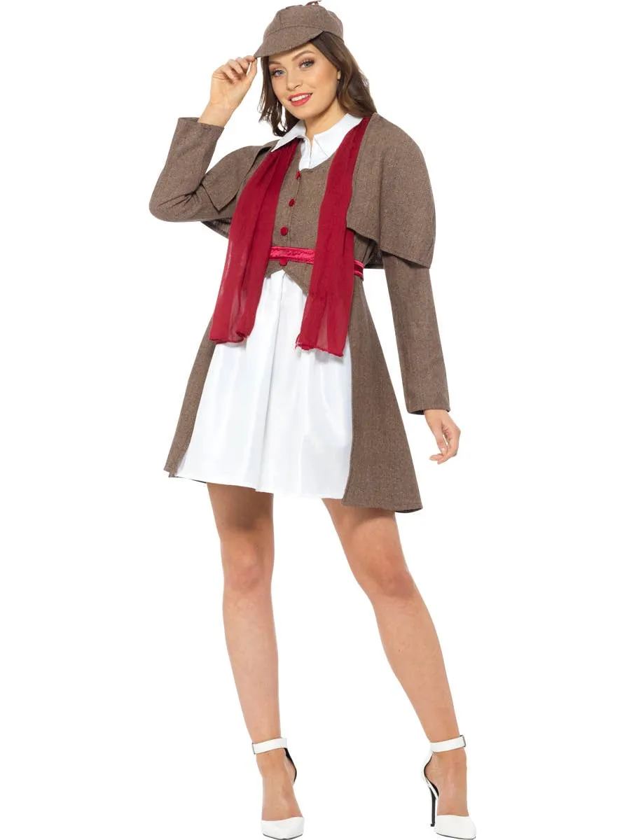 Lady Victorian Detective Womens Sherlock Dress Up Costume