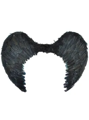 Large 75cm Black Fallen Angel Costume Wings