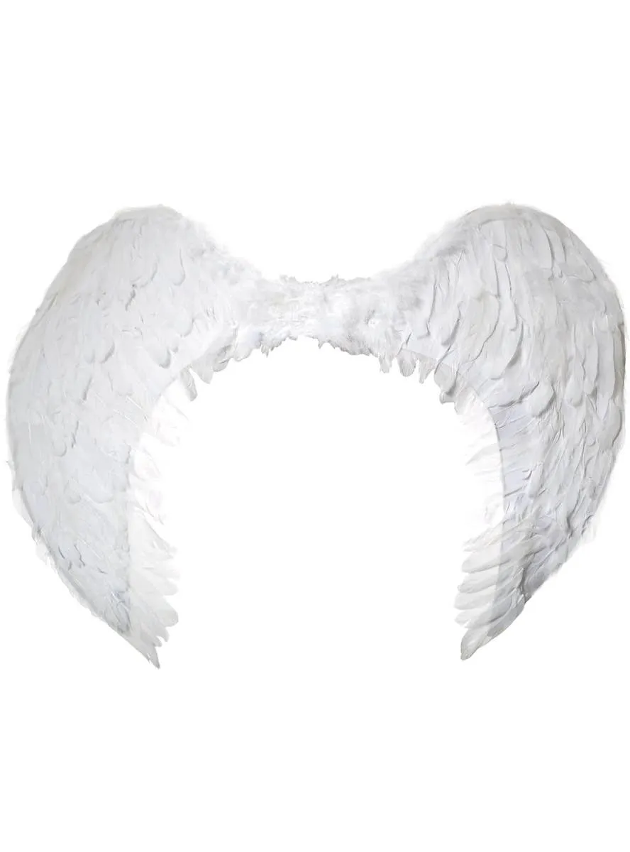 Large 75cm White Ethereal Angel Costume Wings