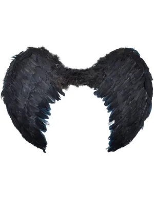 Large 80cm Black Feather Dark Angel Wings