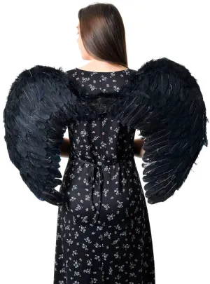 Large 80cm Feather Black Angel Costume Wings