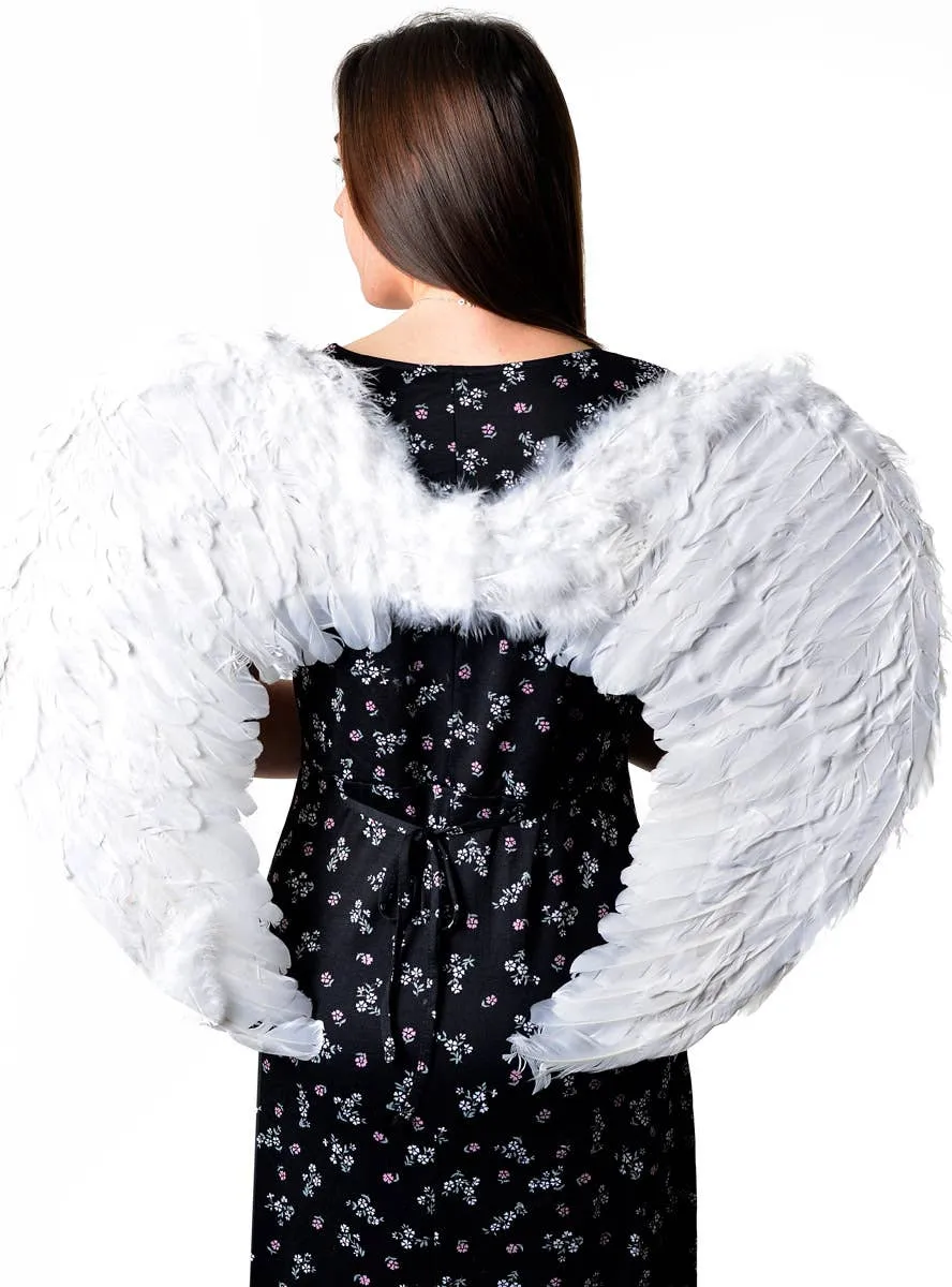 Large 80cm Feather White Angel Costume Wings