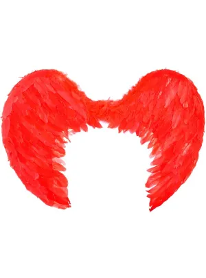 Large 80cm Red Feather Angel Costume Wings