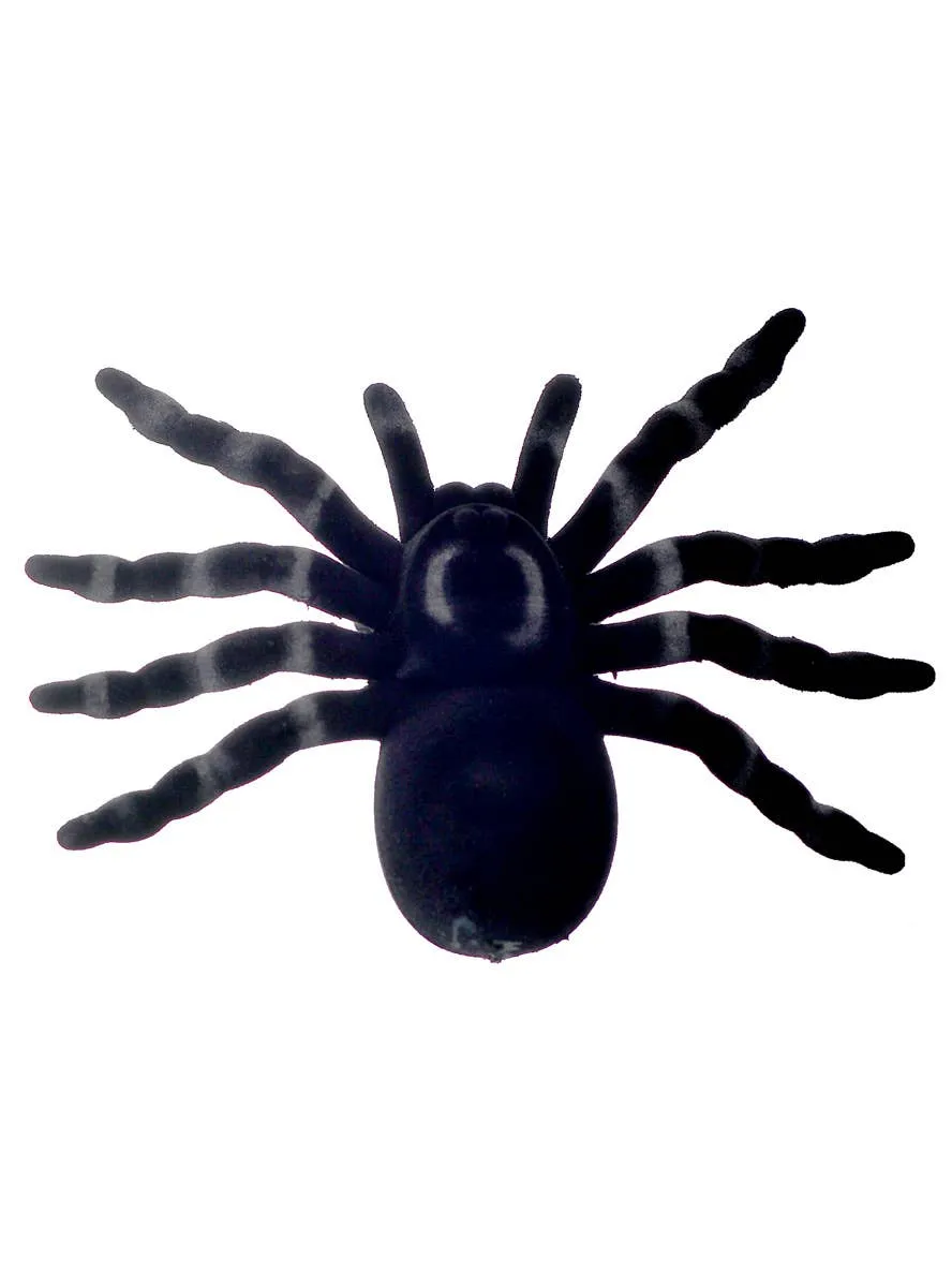Large Black Flocked Spider Halloween Decoration