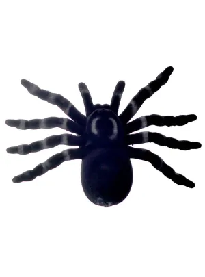 Large Black Flocked Spider Halloween Decoration