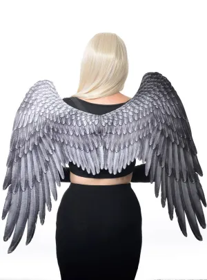 Large Black Mock Feather Dark Angel Costume Wings