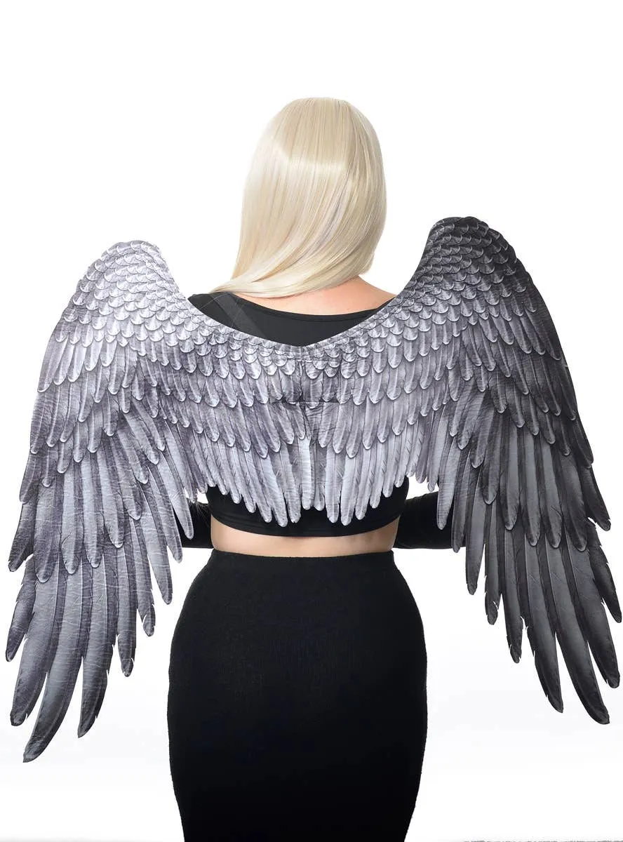 Large Black Mock Feather Dark Angel Costume Wings