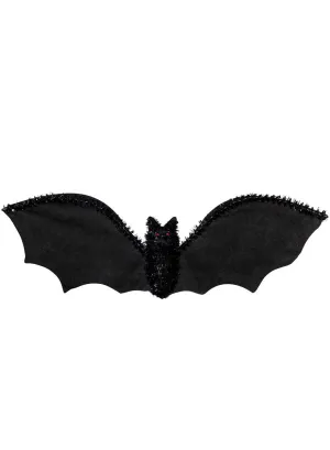 Large Black Tinsel Bat Halloween Decoration