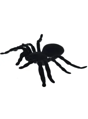 Large Black Velvet 18cm Fake Spider Halloween Decoration