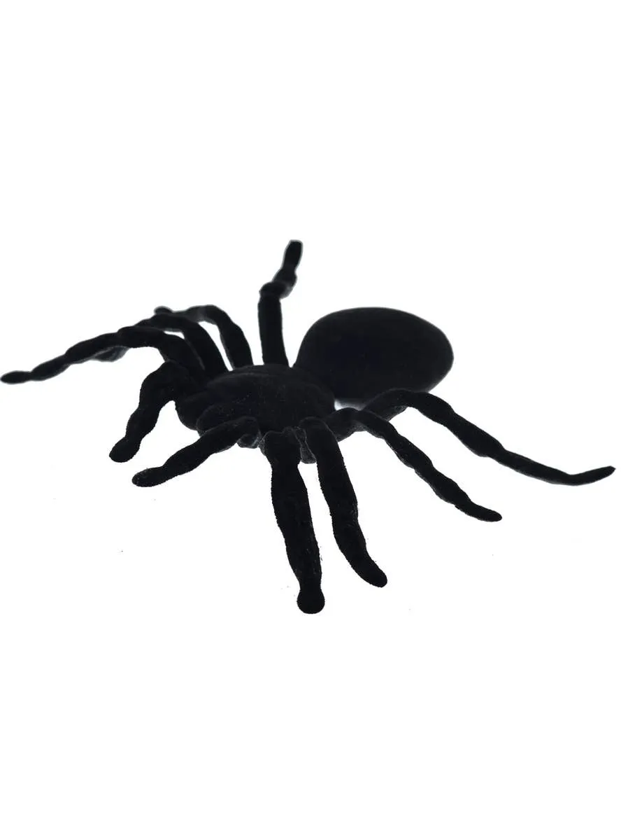 Large Black Velvet 18cm Fake Spider Halloween Decoration